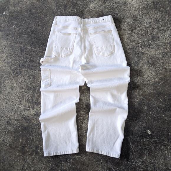 Earnest Sewn Jeans Womens 32 White Cream Skyler Distressed Stretch Preppy - Picture 3 of 8